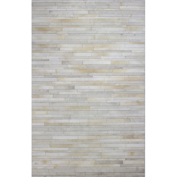 Darya Home Handmade Cowhide Leather Ivory Rug Wayfair